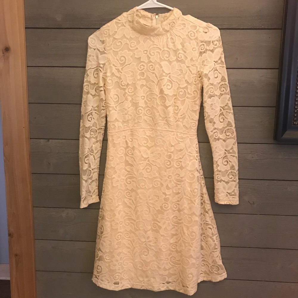 Shop Stevie cream lace dress size Small